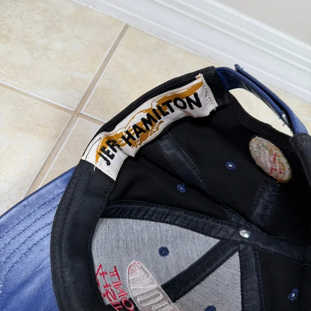 DuPont Refinish Racing Leather Brim Jeff Gordon Jeff Hamilton Hat Black Blue